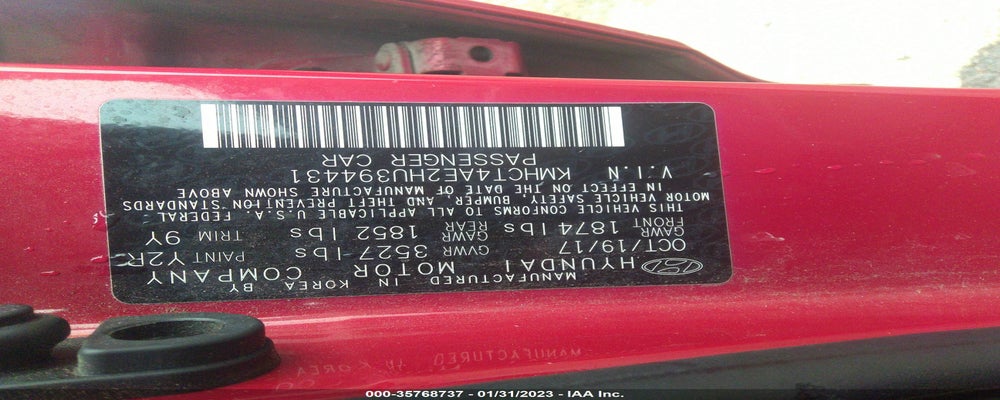 KMHCT4AE2HU394431 2017 HYUNDAI ACCENT photo no. 9
