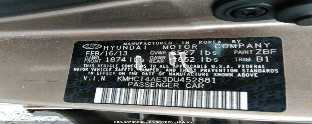 KMHCT4AE3DU452881 2013 HYUNDAI ACCENT photo no. 9