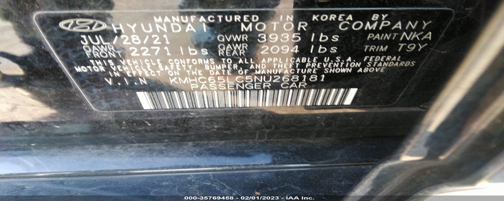 KMHC65LC5NU268181 2022 HYUNDAI IONIQ HYBRID photo no. 9