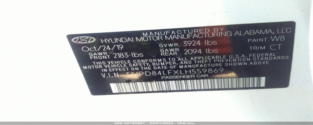 5NPD84LFXLH559869 2020 HYUNDAI ELANTRA photo no. 9