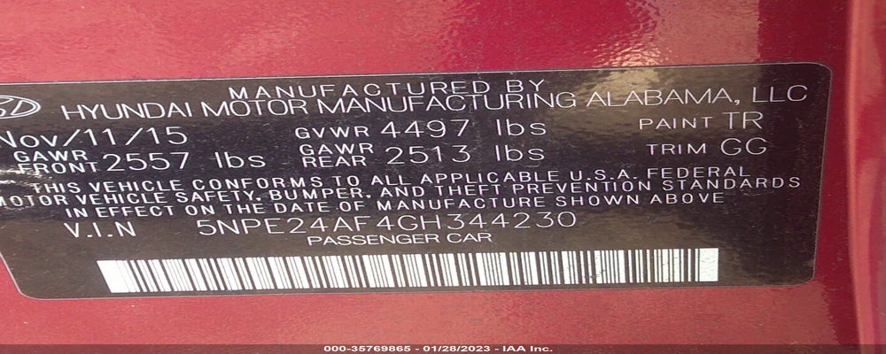 5NPE24AF4GH344230 2016 HYUNDAI SONATA photo no. 9