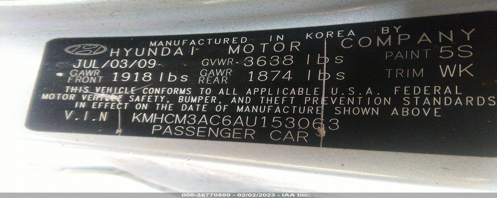KMHCM3AC6AU153063 2010 HYUNDAI ACCENT photo no. 9