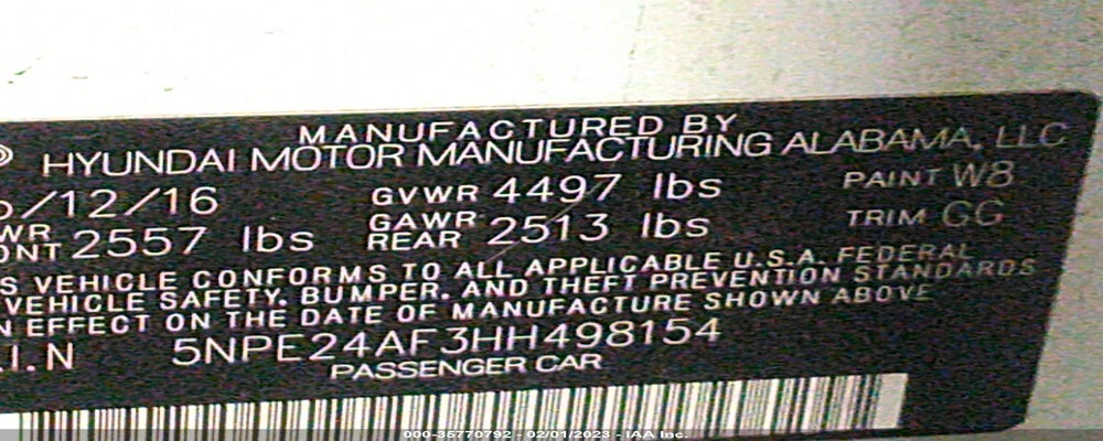 5NPE24AF3HH498154 2017 HYUNDAI SONATA photo no. 9