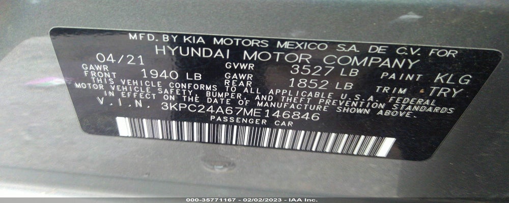 3KPC24A67ME146846 2021 HYUNDAI ACCENT photo no. 9