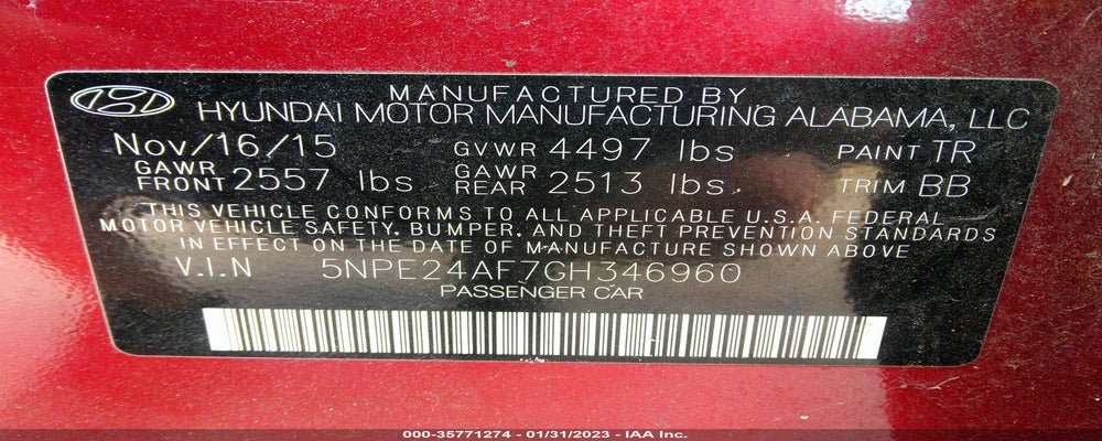 5NPE24AF7GH346960 2016 HYUNDAI SONATA photo no. 9