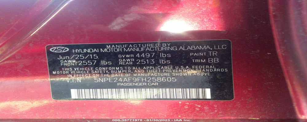 5NPE24AF9FH258605 2015 HYUNDAI SONATA photo no. 9