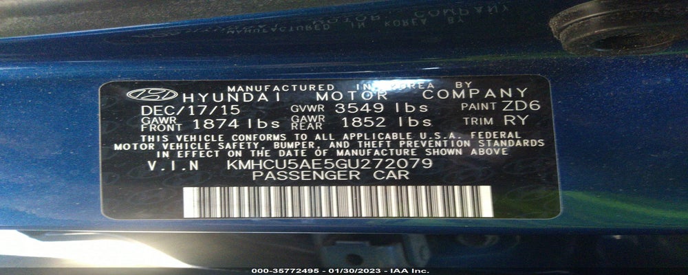 KMHCU5AE5GU272079 2016 HYUNDAI ACCENT photo no. 9