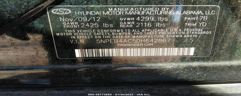5NPEB4AC5DH642867 2013 HYUNDAI SONATA photo no. 9