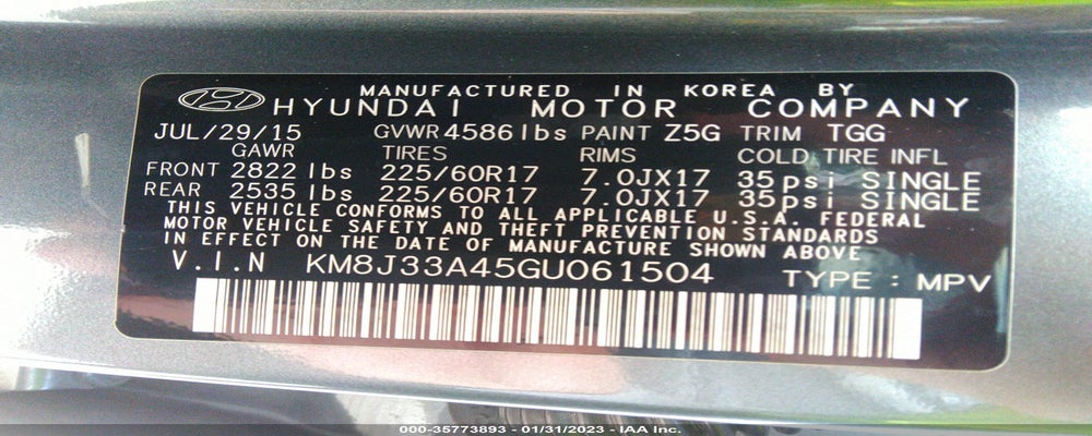 KM8J33A45GU061504 2016 HYUNDAI TUCSON photo no. 9