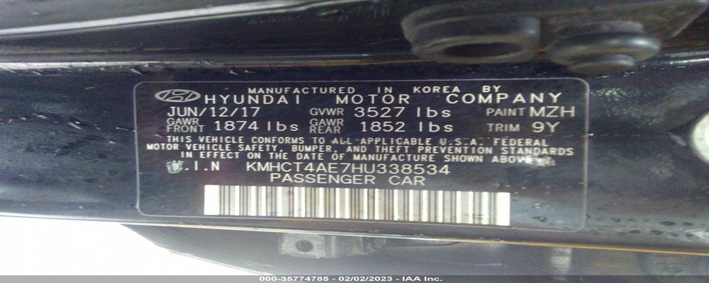 KMHCT4AE7HU338534 2017 HYUNDAI ACCENT photo no. 9