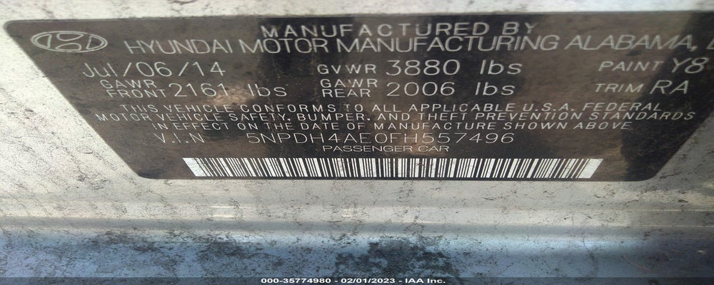 5NPDH4AE0FH557496 2015 HYUNDAI ELANTRA photo no. 9