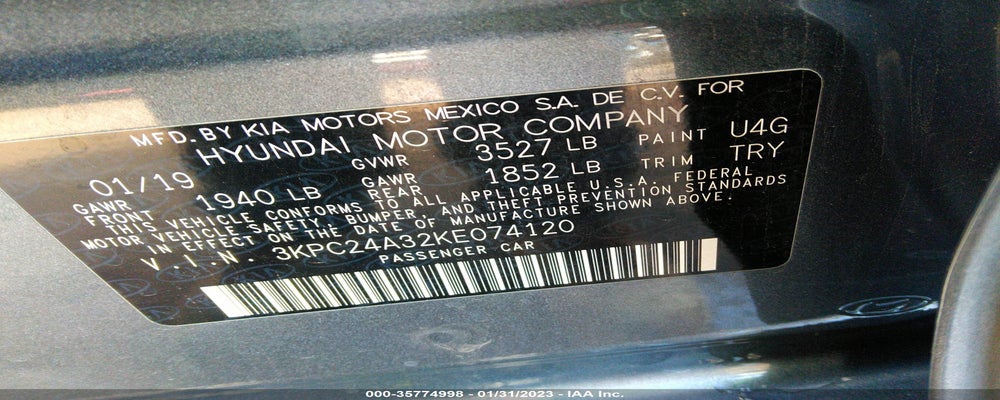 3KPC24A32KE074120 2019 HYUNDAI ACCENT photo no. 9