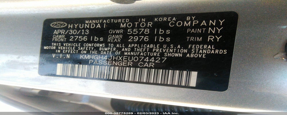 KMHGH4JHXEU074427 2014 HYUNDAI EQUUS photo no. 9