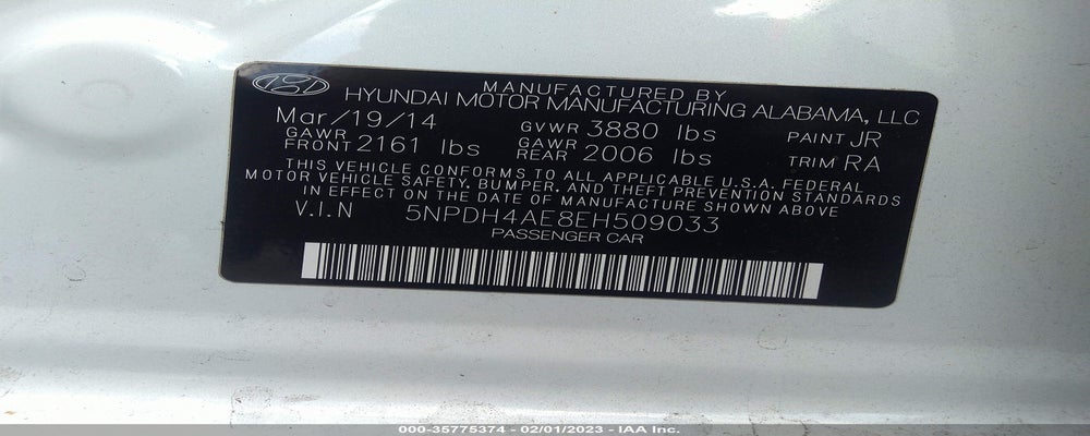 5NPDH4AE8EH509033 2014 HYUNDAI ELANTRA photo no. 9