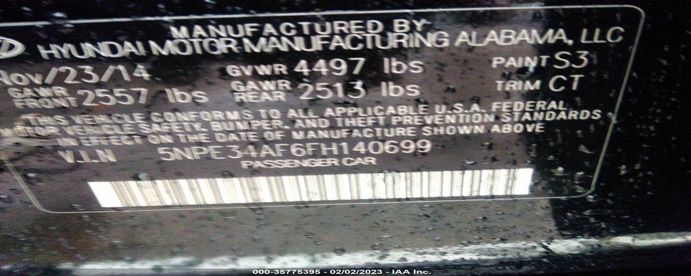 5NPE34AF6FH140699 2015 HYUNDAI SONATA photo no. 9