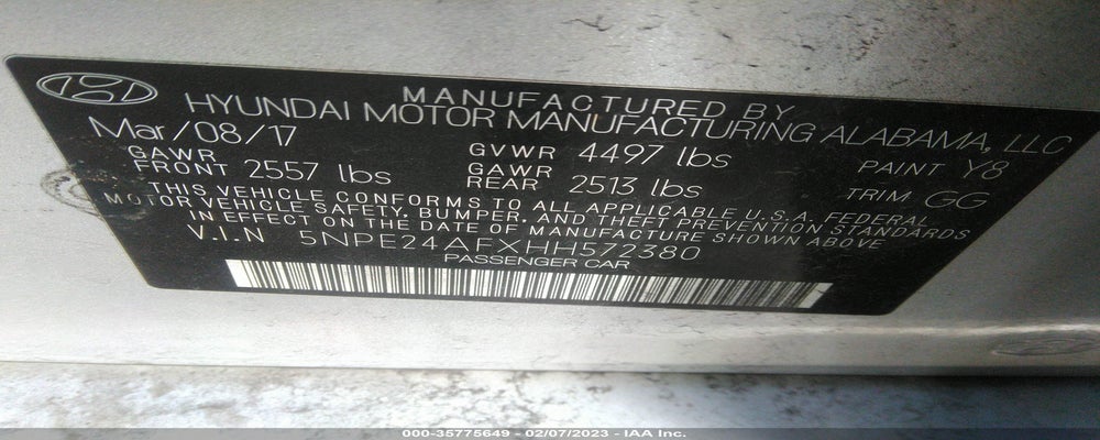 5NPE24AFXHH572380 2017 HYUNDAI SONATA photo no. 9