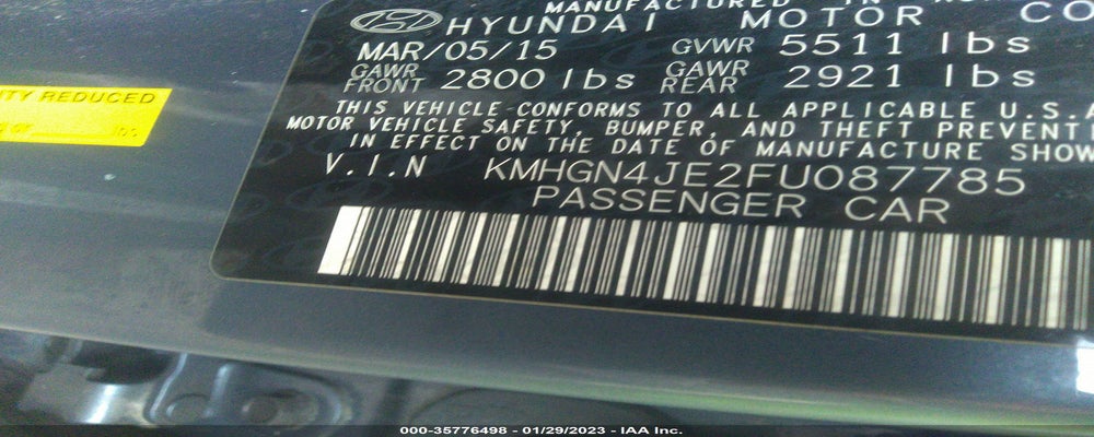 KMHGN4JE2FU087785 2015 HYUNDAI GENESIS photo no. 9