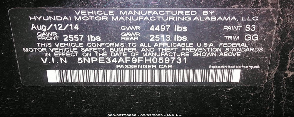 5NPE34AF9FH059731 2015 HYUNDAI SONATA photo no. 9