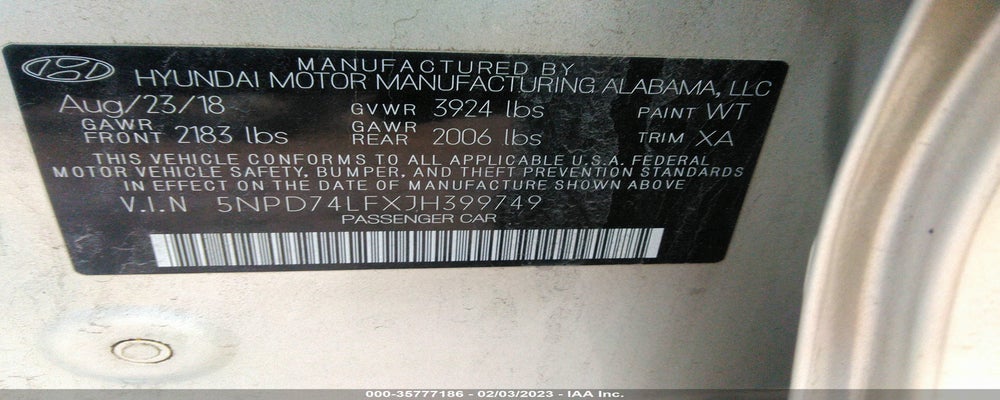 5NPD74LFXJH399749 2018 HYUNDAI ELANTRA photo no. 9
