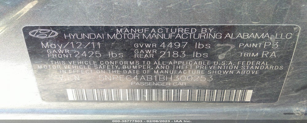 5NPEC4AB1BH300253 2011 HYUNDAI SONATA photo no. 9