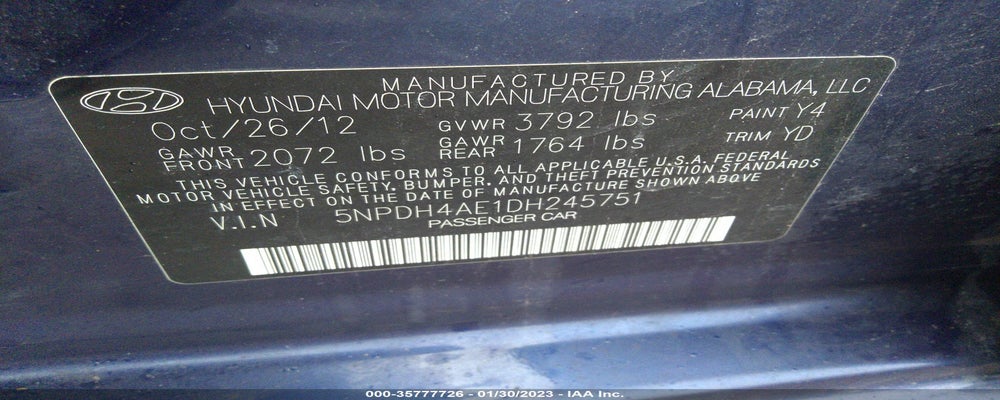 5NPDH4AE1DH245751 2013 HYUNDAI ELANTRA photo no. 9