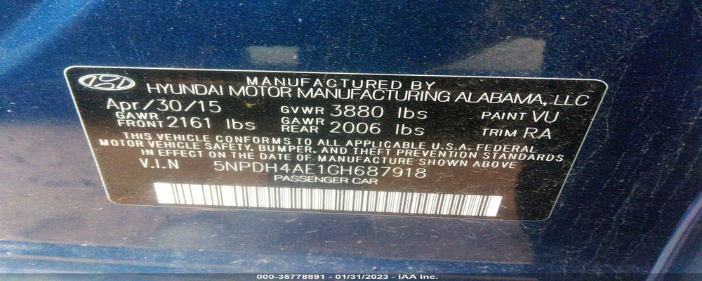 5NPDH4AE1GH687918 2016 HYUNDAI ELANTRA photo no. 9