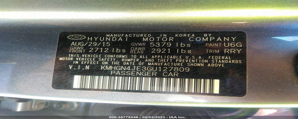 KMHGN4JE3GU127809 2016 HYUNDAI GENESIS photo no. 9