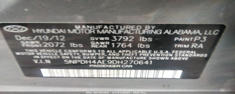 5NPDH4AE9DH270641 2013 HYUNDAI ELANTRA photo no. 9