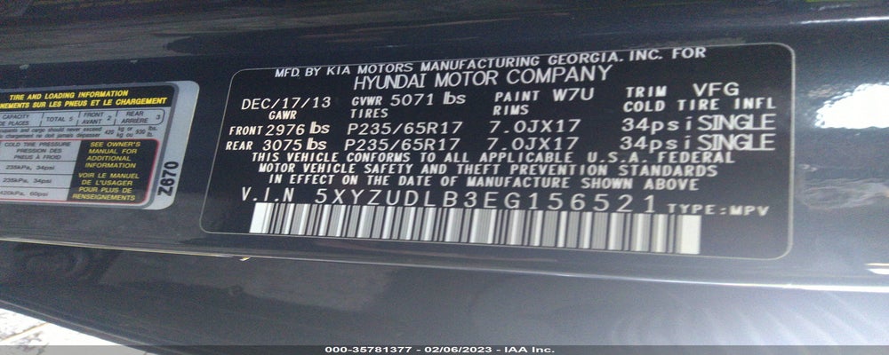 5XYZUDLB3EG156521 2014 HYUNDAI SANTA FE SPORT photo no. 9