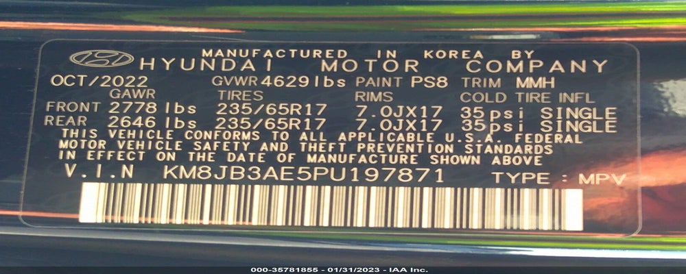 KM8JB3AE5PU197871 2023 HYUNDAI TUCSON photo no. 9