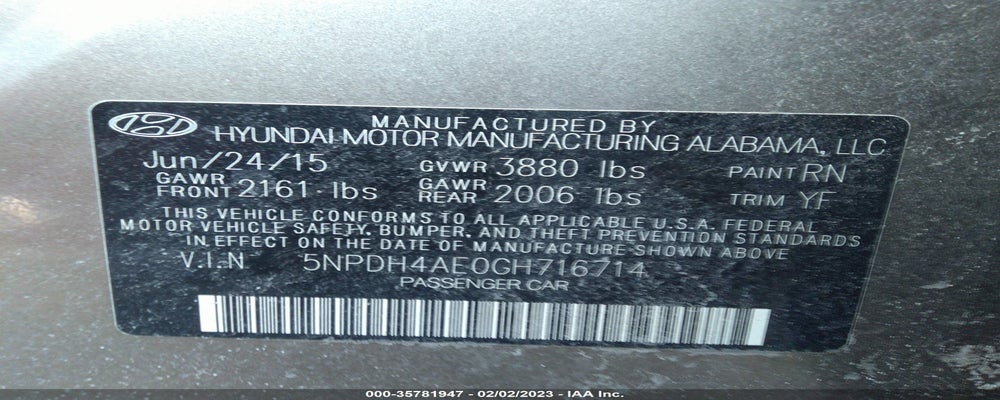 5NPDH4AE0GH716714 2016 HYUNDAI ELANTRA photo no. 9