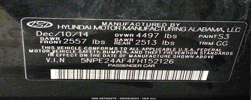 5NPE24AF4FH152126 2015 HYUNDAI SONATA photo no. 9