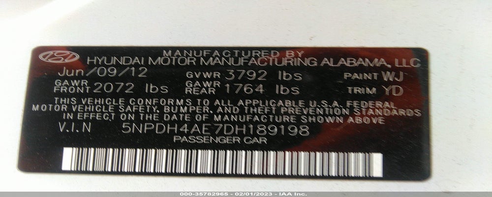 5NPDH4AE7DH189198 2013 HYUNDAI ELANTRA photo no. 9