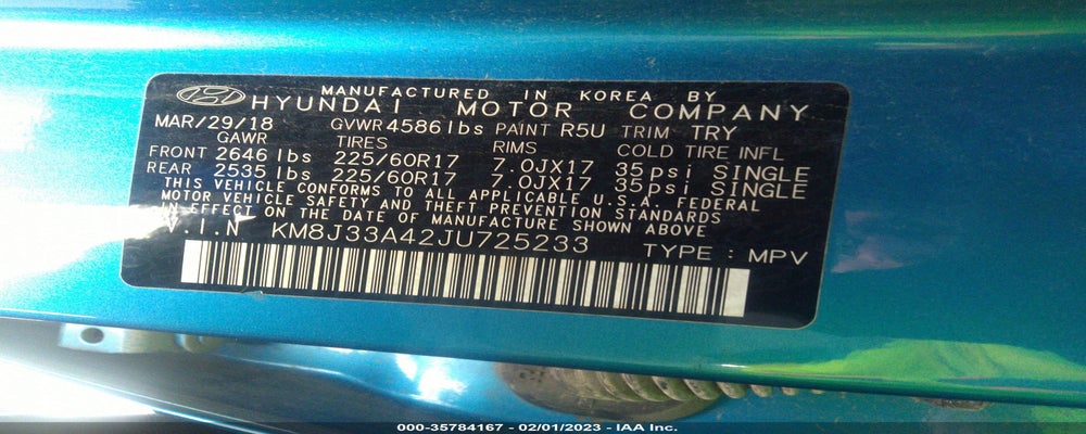 KM8J33A42JU725233 2018 HYUNDAI TUCSON photo no. 9