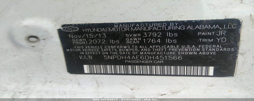 5NPDH4AE6DH451566 2013 HYUNDAI ELANTRA photo no. 9