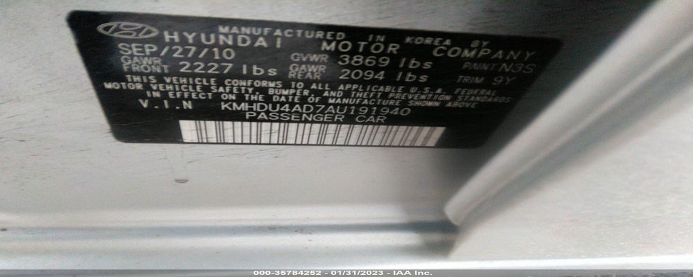 KMHDU4AD7AU191940 2010 HYUNDAI ELANTRA photo no. 9