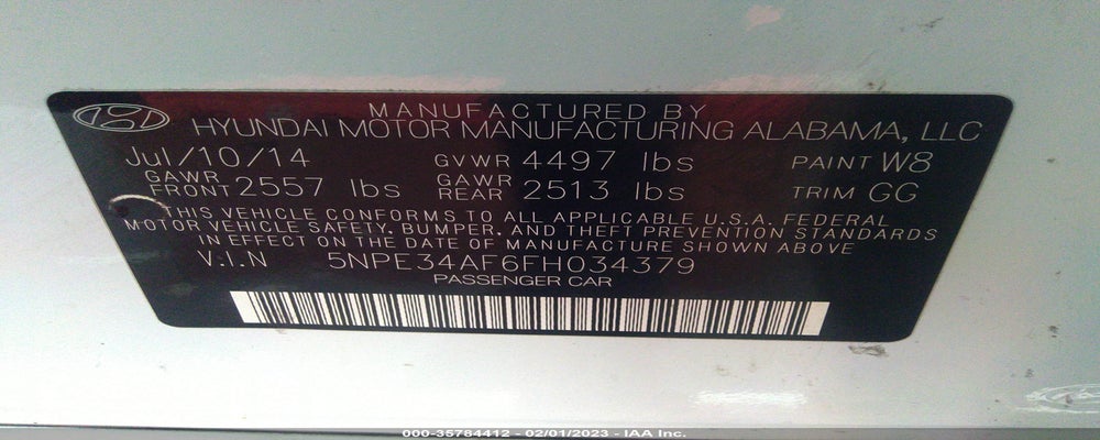 5NPE34AF6FH034379 2015 HYUNDAI SONATA photo no. 9