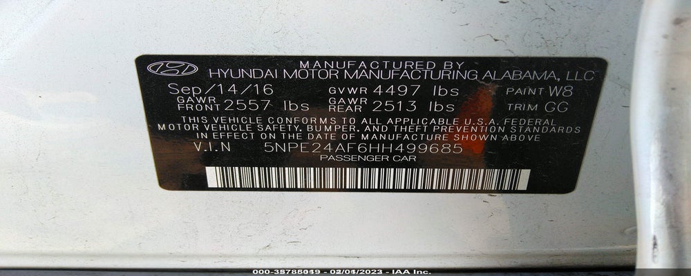 5NPE24AF6HH499685 2017 HYUNDAI SONATA photo no. 9