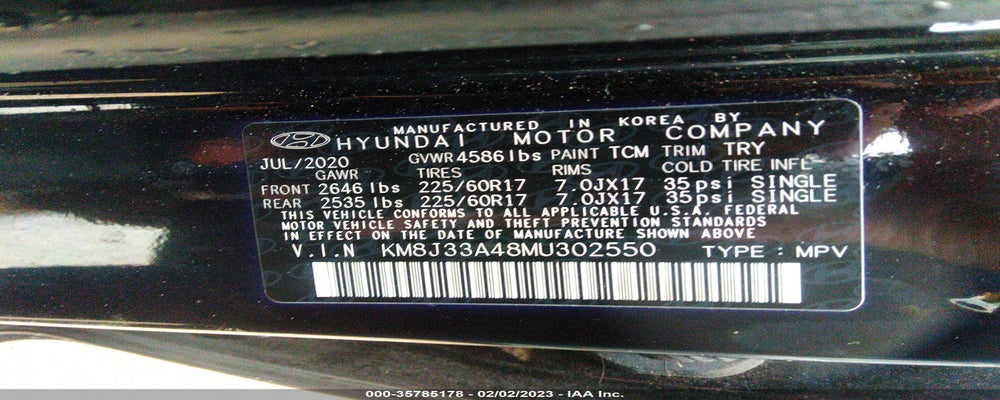 KM8J33A48MU302550 2021 HYUNDAI TUCSON photo no. 9