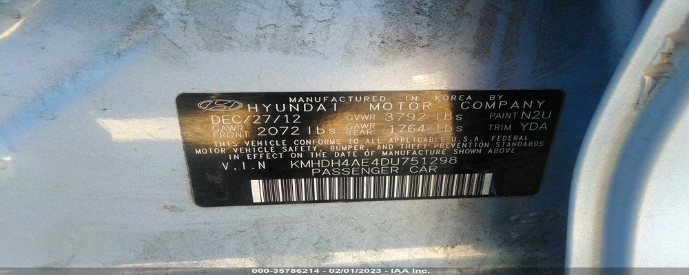 KMHDH4AE4DU751298 2013 HYUNDAI ELANTRA photo no. 9