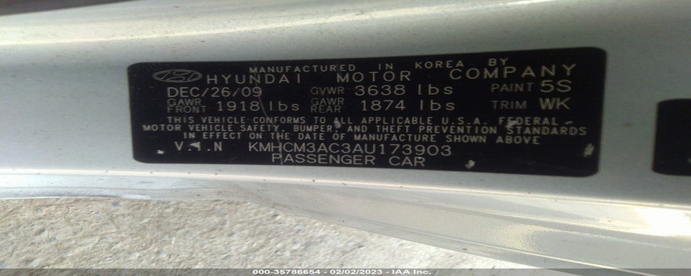 KMHCM3AC3AU173903 2010 HYUNDAI ACCENT photo no. 9