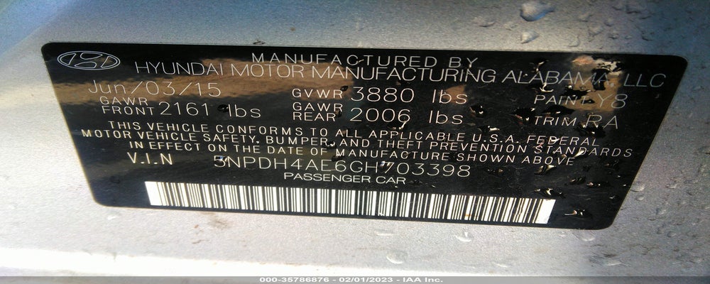 5NPDH4AE6GH703398 2016 HYUNDAI ELANTRA photo no. 9