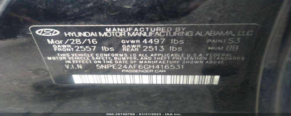 5NPE24AF6GH416531 2016 HYUNDAI SONATA photo no. 9