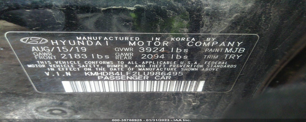 KMHD84LF2LU986495 2020 HYUNDAI ELANTRA photo no. 9