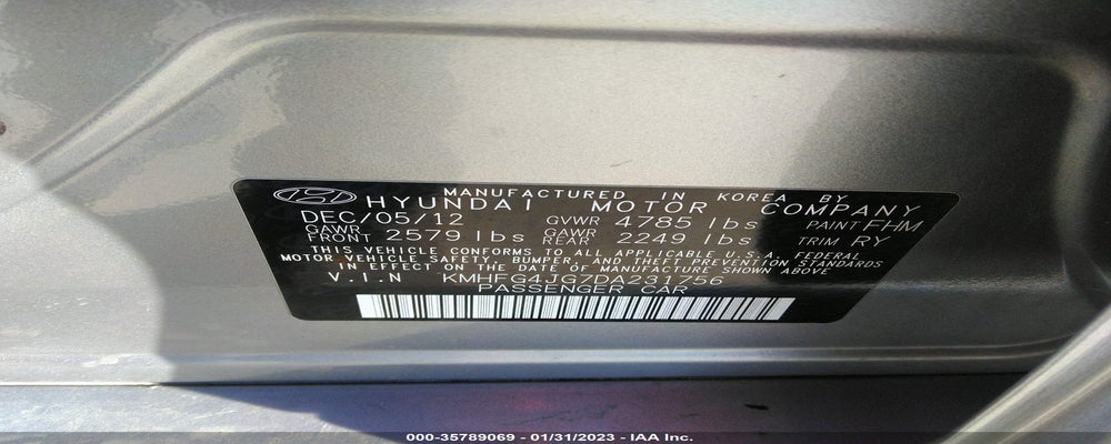 KMHFG4JG7DA231756 2013 HYUNDAI AZERA photo no. 9