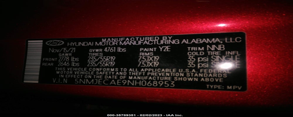 5NMJECAE9NH068953 2022 HYUNDAI TUCSON photo no. 9
