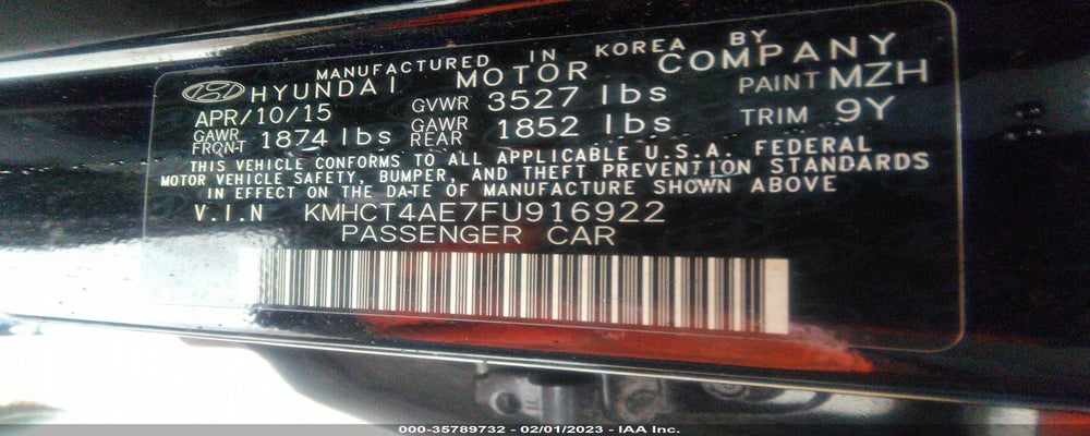 KMHCT4AE7FU916922 2015 HYUNDAI ACCENT photo no. 9