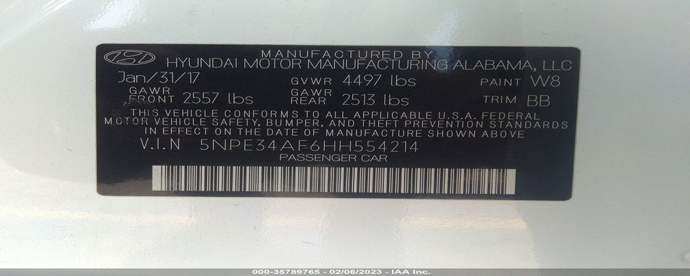 5NPE34AF6HH554214 2017 HYUNDAI SONATA photo no. 9