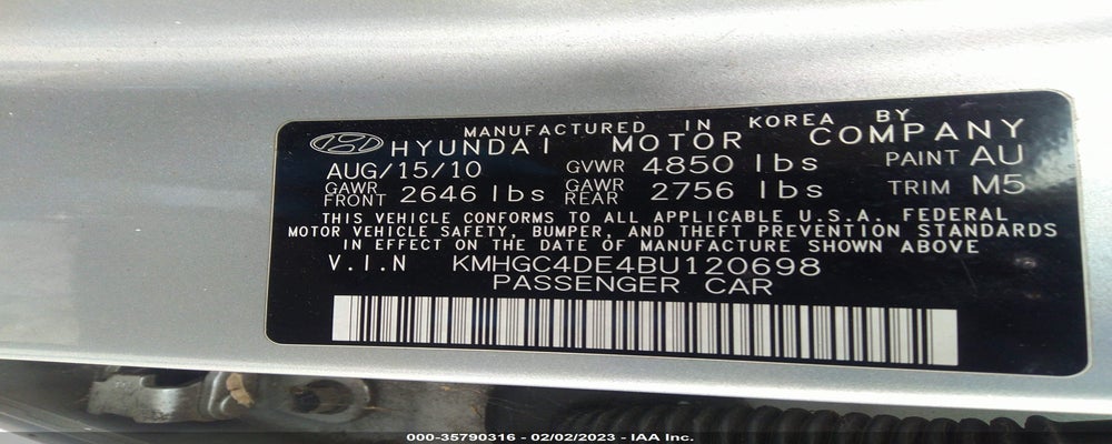 KMHGC4DE4BU120698 2011 HYUNDAI GENESIS photo no. 9