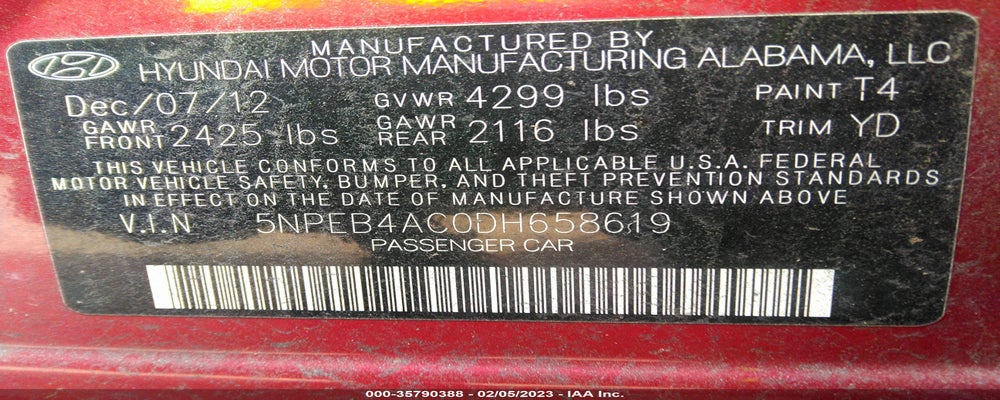 5NPEB4AC0DH658619 2013 HYUNDAI SONATA photo no. 9